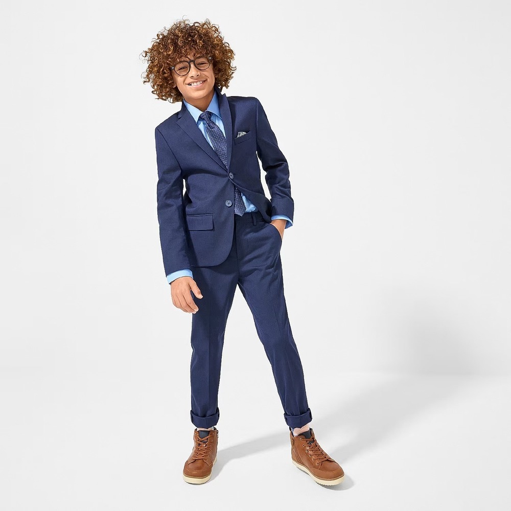 MSRP $90 Stafford Kid Boys 12 Navy Regular Fit Suit Jacket